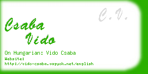 csaba vido business card